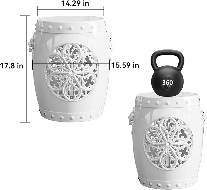 EFU Resin Garden Stool Indoor Outdoor, Decorative Antique Classic-Like - Image 3