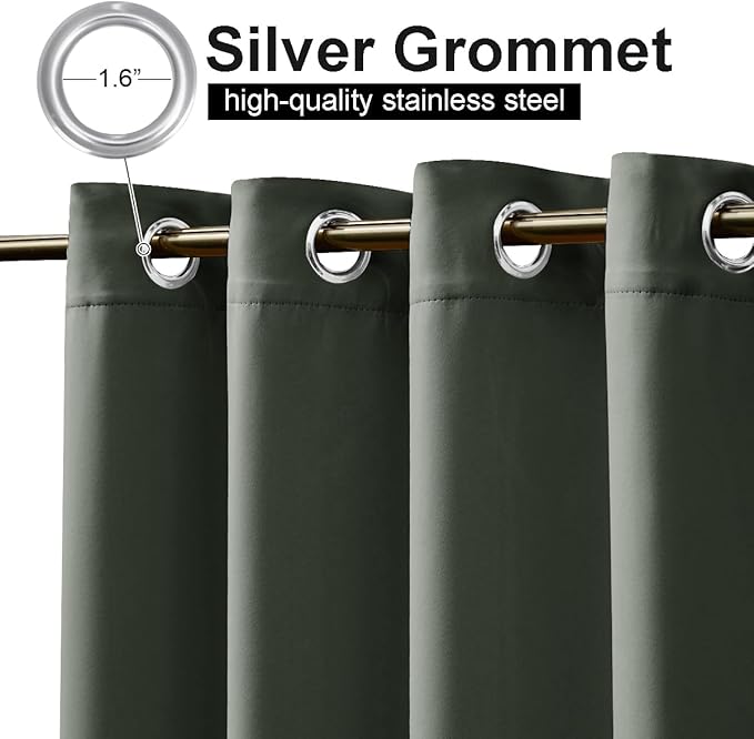 NICETOWN 2 Panels Outdoor Curtains Waterproof Fixed Grommet/Back Tab on Top & - Image 4