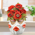 TOZLU Art Abstract Face Planters Pots Head, Unique Fun Abstract Face Flower Pot by TOZLU