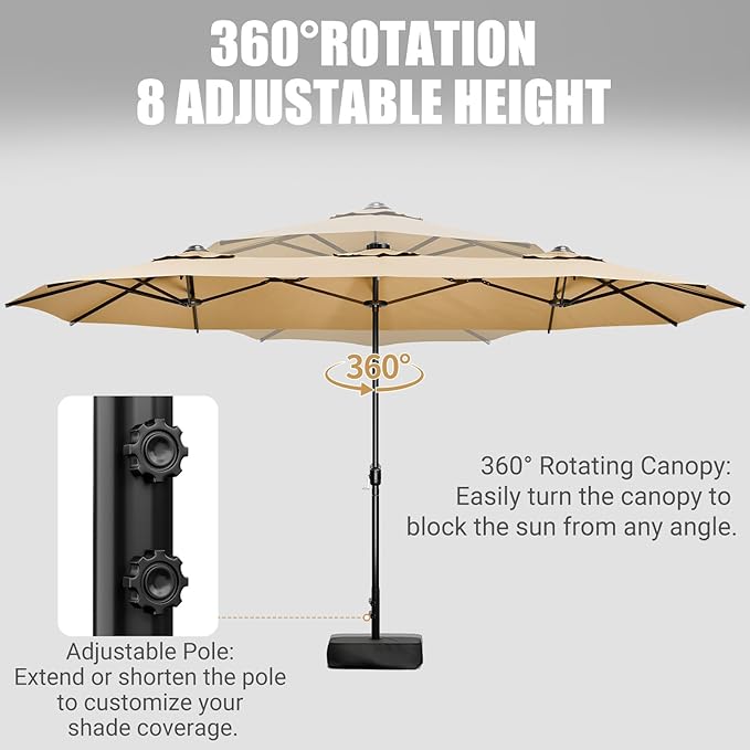 LEVELEVE 14FT Double-Sided Patio Umbrella - Image 2