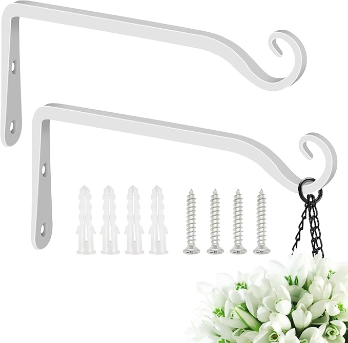 FEED GARDEN Hanging Plant Bracket 10 Inch 2 Pack, Hand-Forged Plant Hanger by FEEDGARDEN