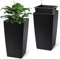 Garvee 30" Tall Planters Set of 2, Outdoor＆Indoor Black Planter Pots, High by Garvee