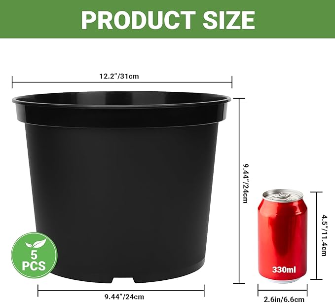 GREANER 5 Gallon Pots for Plants, Plastic Seed Starting Container for Succulents - Image 2