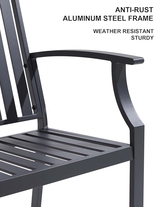 52" Outdoor Bench Garden Bench, Weatherproof Anti-Rust Heavy-Duty Outside - Image 5