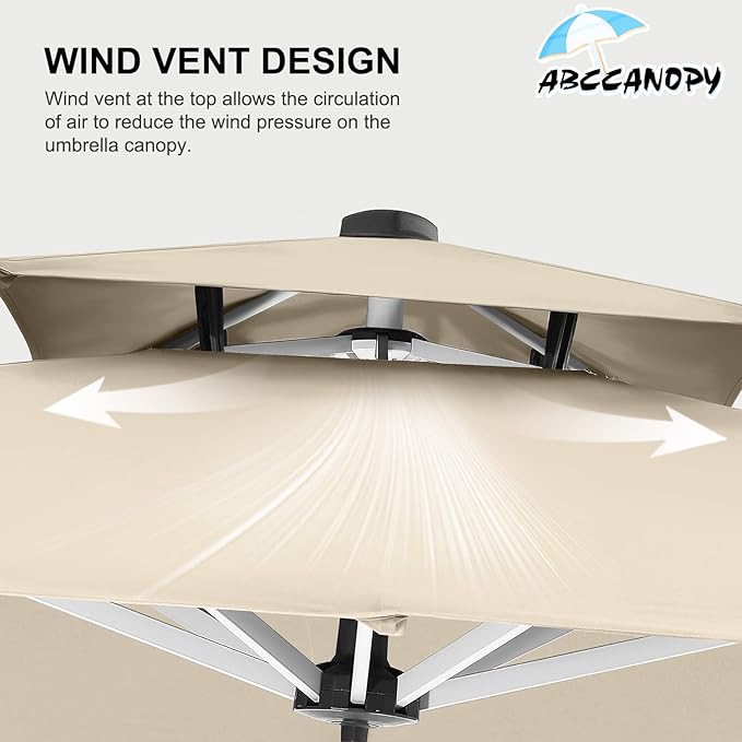 ABCCANOPY Patio Umbrella Cantilever Double Top Outdoor Offset Umbrella - Image 7