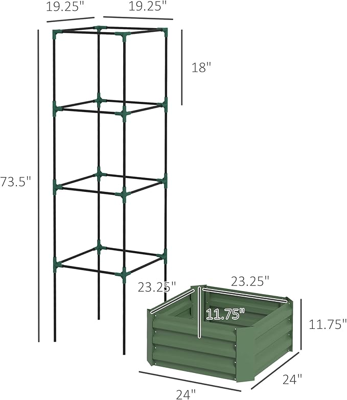Outsunny Galvanized Raised Garden Bed, 73.5" Tall Outdoor Planter Box - Image 7