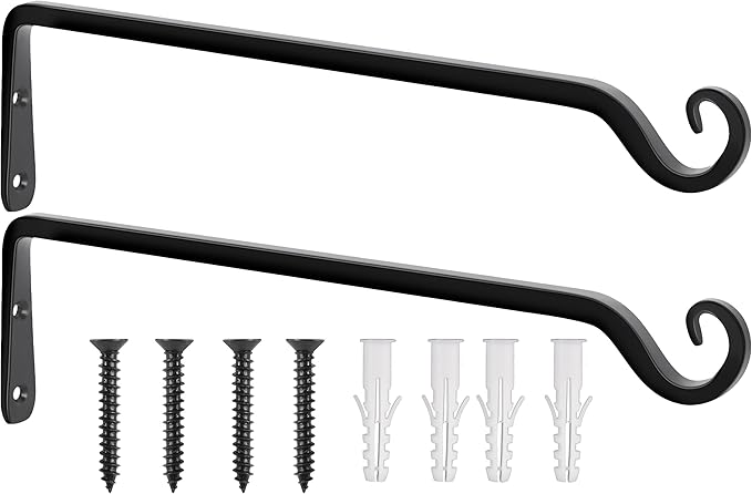 Gtongoko 2 Pack 15 Inch Plant Hangers Outdoor Metal, Plant Hooks by Gtongoko