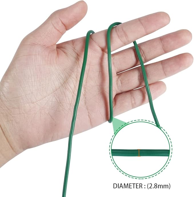 Tenn Well Plant Ties for Climbing Plants, 66 Feet 2.8mm Green Garden Wire Ties - Image 3