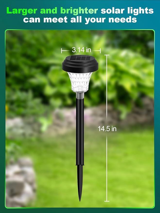 ROOR Solar Pathway Lights 16 Pack, Outdoor Solar Yard Lights, RGB Color - Image 7