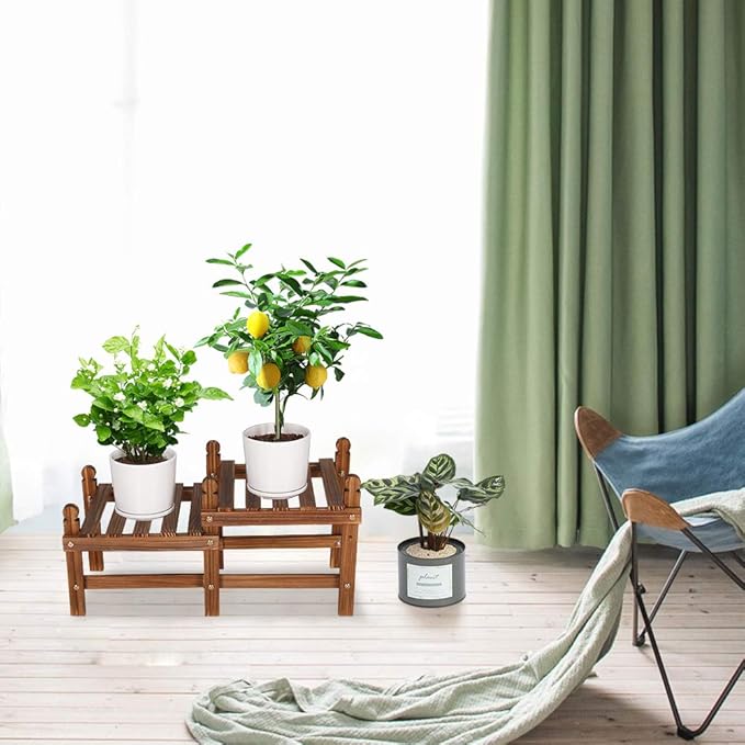 Wood Flower Stand Small Plant Stand Indoor Outdoor Plant Shelf Low Window Shelf - Image 7