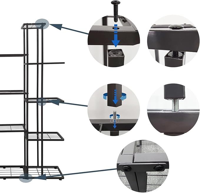 MTB Garden 5 Tier 14 Potted Metal Large Plant Stand - Image 6