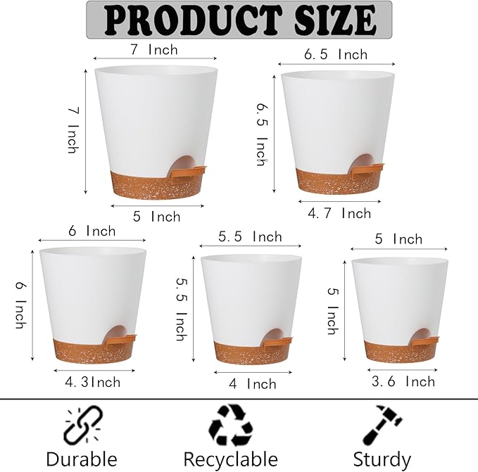 Plant Pots Outdoor Self Watering Pots, Flower Pots - Image 2