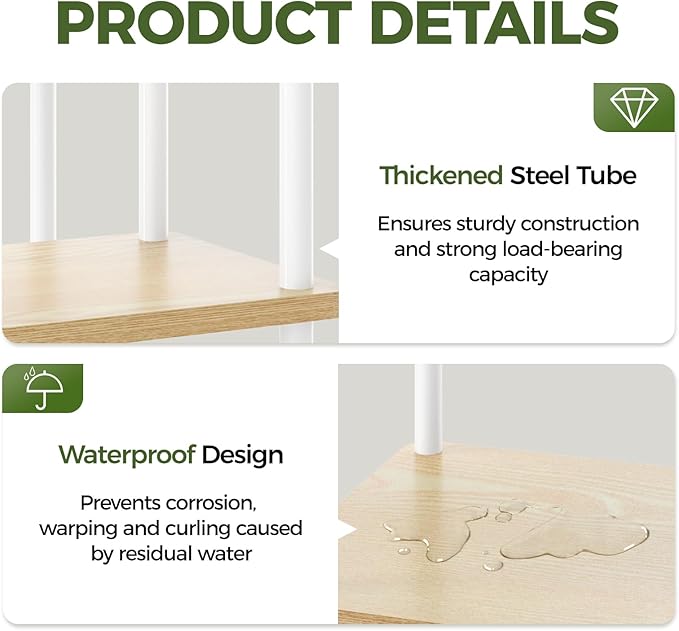 Bamworld Plant Stand Indoor, Corner 4 Tier Metal Plant Shelf - Image 5