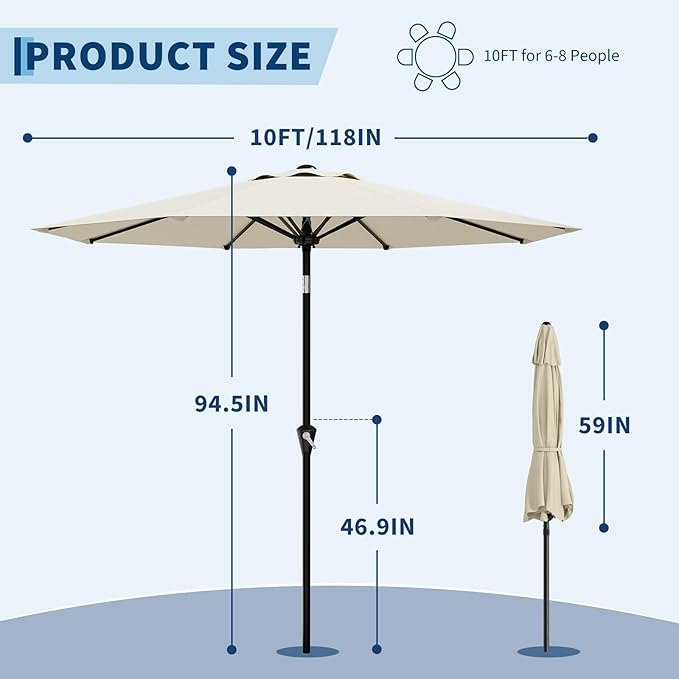 Garvee 10FT Patio Umbrella - Image 3