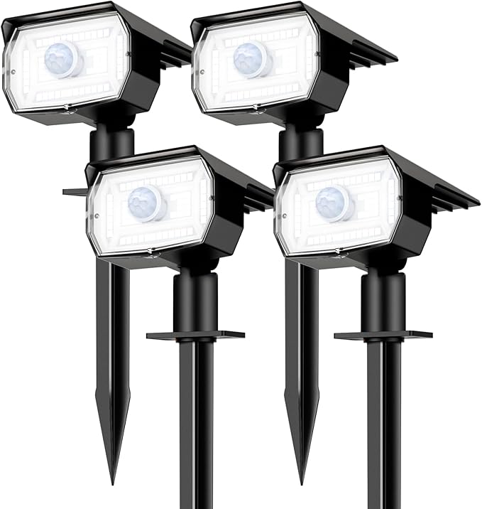 nipify Solar Lights Outdoor Waterproof, Motion Sensor Spot Lights- 4 Pack/56 by Nipify
