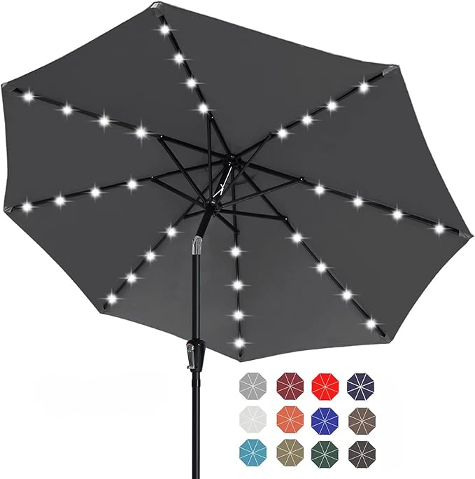 ABCCANOPY Durable Solar Led Patio Umbrellas by ABCCANOPY