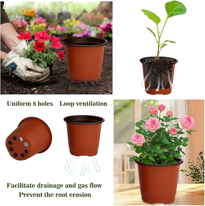 Nursery Pots 100 PCS 6 Inch Plant Pots - Image 5