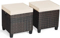 Tangkula 2 Pieces Outdoor Patio Ottoman, All Weather Rattan Wicker Ottoman Seat by TANGKULA