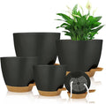 Self Watering Planters with Drainage Holes Reservoir, Nursery Planting Pot by STSTECH