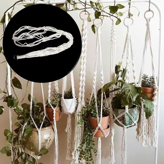 Macrame Plant Hangers 3 Pack, Hanging Plant Holders - Image 4