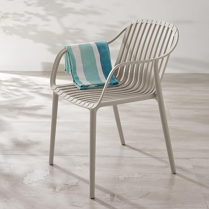 Modern Stackable Outdoor & Indoor Plastic Dining Chairs Set, Outdoor Breathable - Image 6