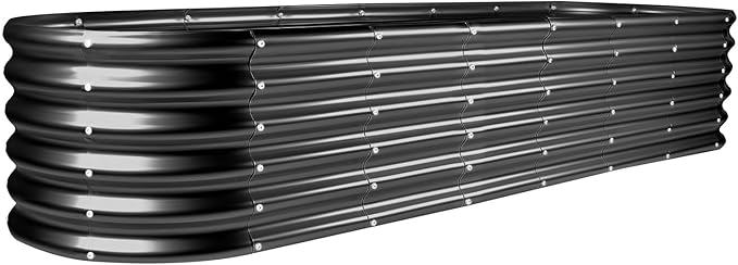 Land Guard 8×2×1.5ft Galvanized Raised Garden Bed Kit, Raised Garden Boxes by LandGuard