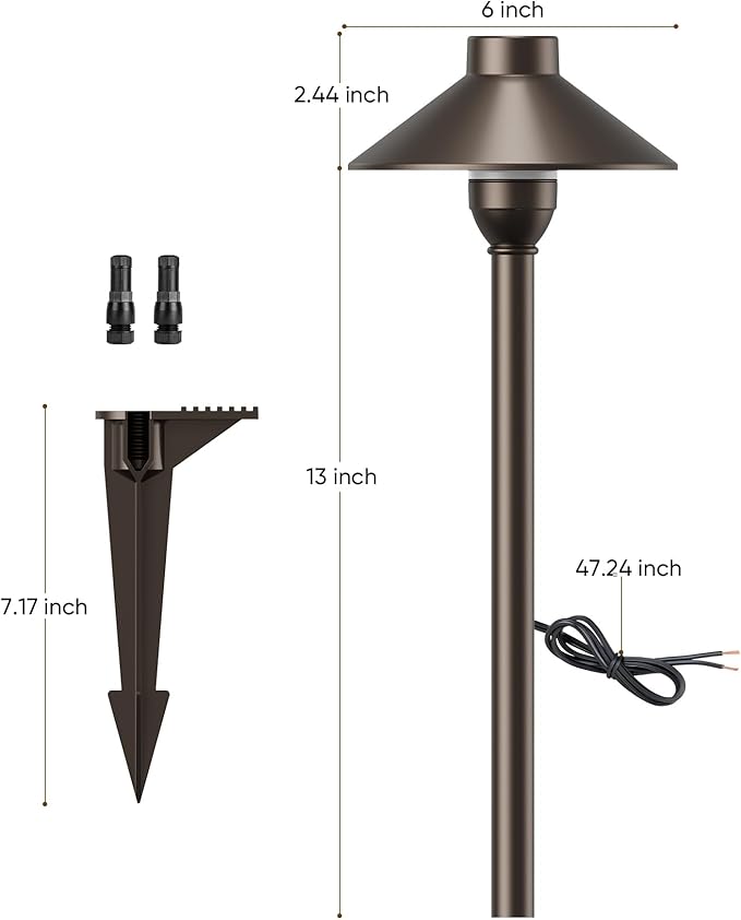 PARTPHONER Low Voltage Landscape Lighting 12-Pack, Aluminum 12V Pathway Lights - Image 7