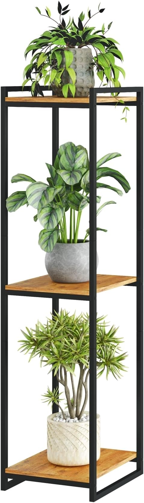 3-Tier Plant Stand Indoor, Rustic Brown by yeavs