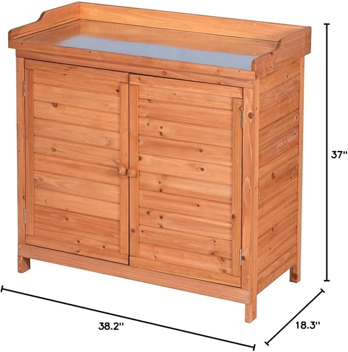 GDLF Outdoor Garden Patio Wooden Storage Cabinet Furniture Waterproof Tool Shed - Image 10