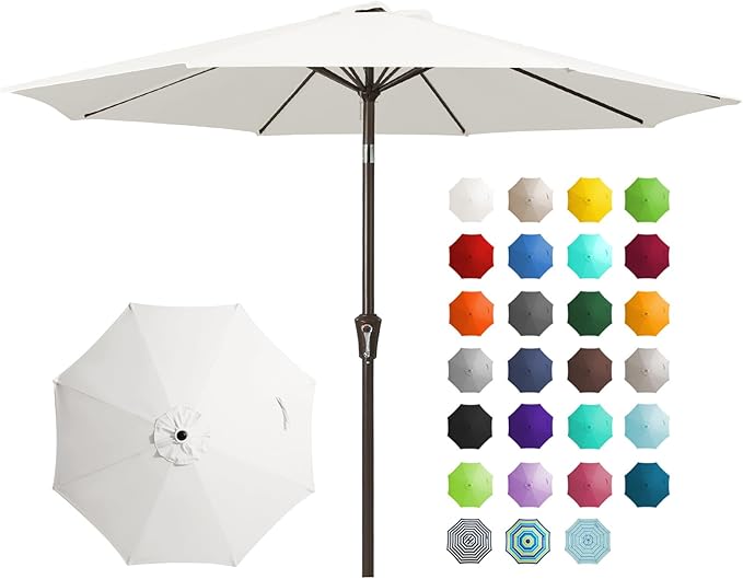 JEAREY 9FT Outdoor Patio Umbrella Outdoor Table Umbrella by JEAREYOutdoorsCollection
