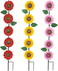 3 Pack Sunflowers Garden Stakes Decor, Metal Yard Art Decorative Garden Stakes by SATHGA