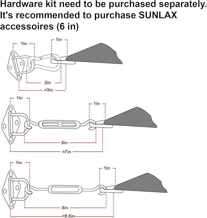 SUNLAX Sun Shade Sail 20' x 20' x 28.3' Silver Rectangle Canopy Sail Shade - Image 3