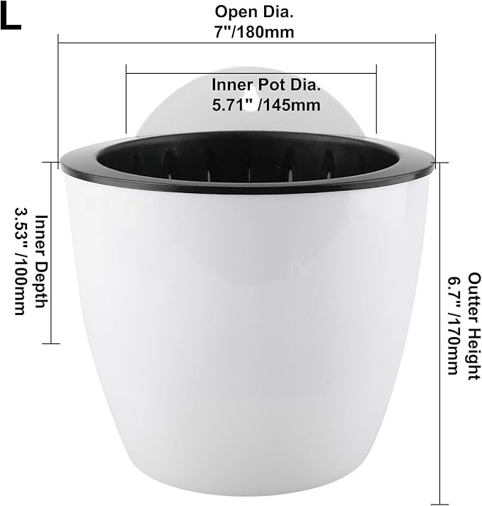 Homend 7 Pack Self Watering Hanging Planters, L Size, Suitable - Image 2