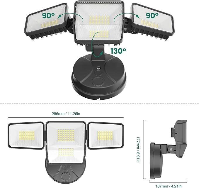 70W 7000LM LED Flood Lights Outdoor 2 Packs, Switch Controlled Security Lights - Image 9