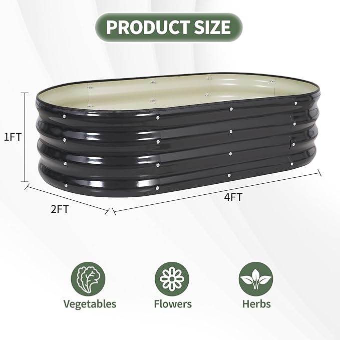 1MORE Galvanized Raised Garden Bed- Planter Garden Boxes Outdoor, Raised Beds - Image 8
