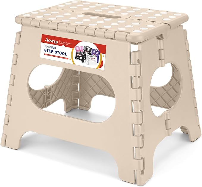 ACSTEP Folding Step Stool 11 Inch, Sturdy Plastic Foldable Step Stool by ACSTEP