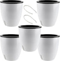 5 Pack 7 Inch Self Watering Plant Pots, Self Watering Planter by HEIHAK
