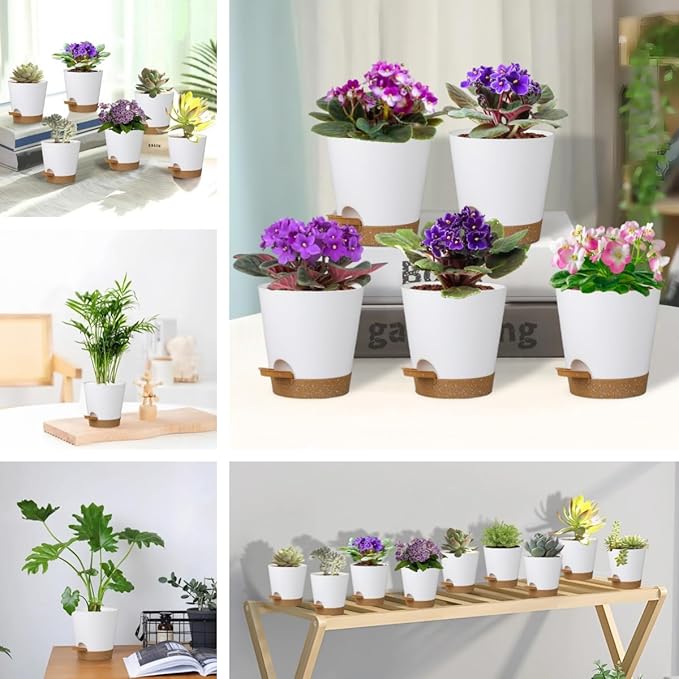 5 Pack 5 inch Self-Watering Pots, African Violets Planter - Image 3