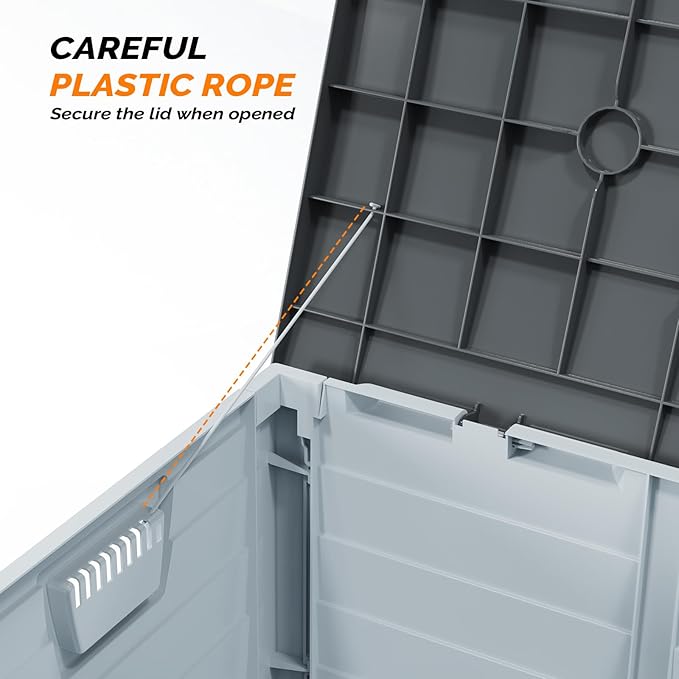 VINGLI 75 Gallon Collapsible Outdoor Storage Box, Simple-to-assemble Plastic - Image 7