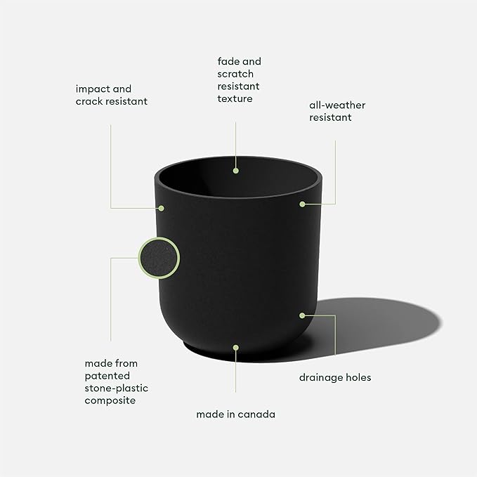 Veradek Round Black Plastic Planter Pots - Image 2