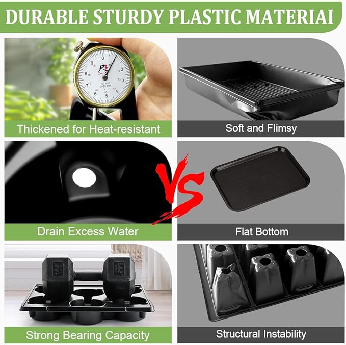 6 Inch Plastic Plant Pots 30 Pack and 6 Cell Nursery Pots Trays 5 Pack - Image 5