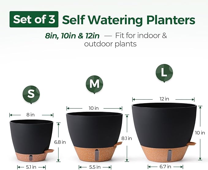 T4U 3 Pack Self Watering Pots - Image 3