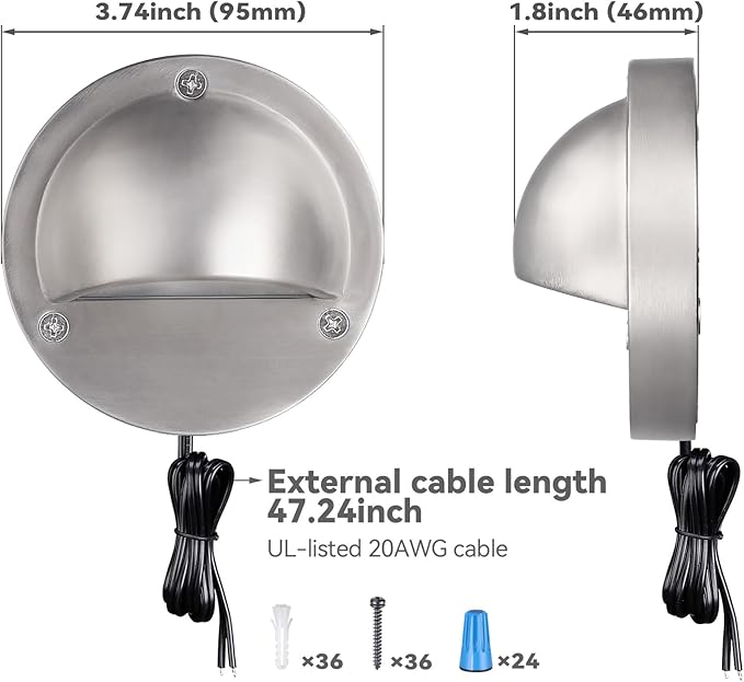 LEONLITE 12-Pack Update 5CCT LED Low Voltage Deck Lights, 180LM 3.5inch - Image 6