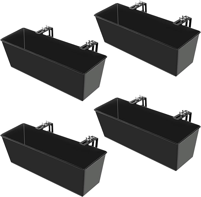 Railing Planter for Outdoor Plants 16 Inch Metal Rectangular Window Boxes - Image 8