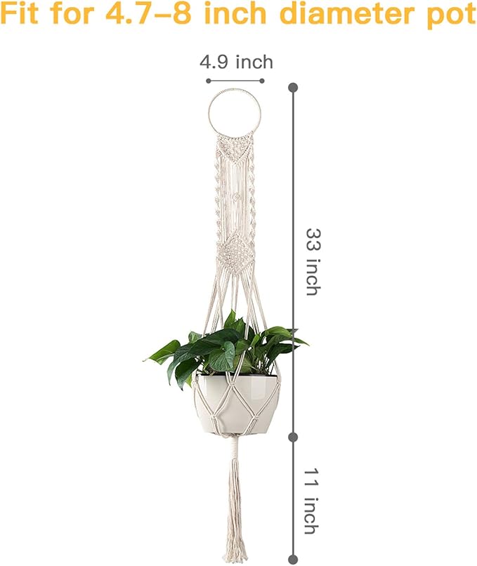 Cuttte Macrame Plant Hanger, Indoor Outdoor Hanging Planter Basket, Hanging - Image 2