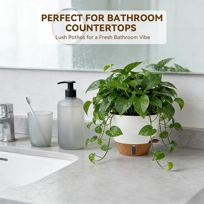 7/6.5/6/5.5/5 Inch Self Watering Pots, Plastic Flower Pots - Image 4
