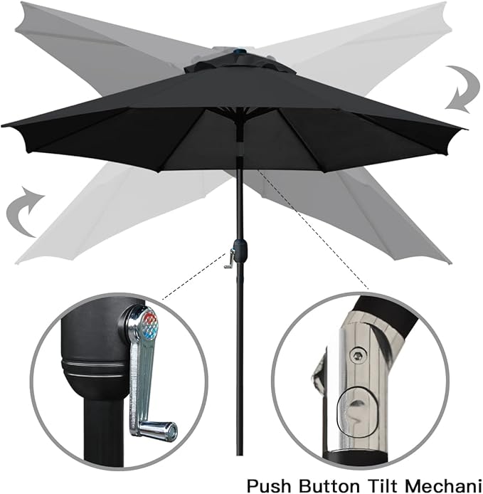 Sunnyglade 9' Patio Umbrella Outdoor Table Umbrella - Image 3