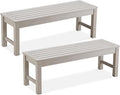 Psilvam 2-Person Outdoor Poly Lumber Patio Backless Bench, Fade-Resistant & by PsilvamGardenFurniture