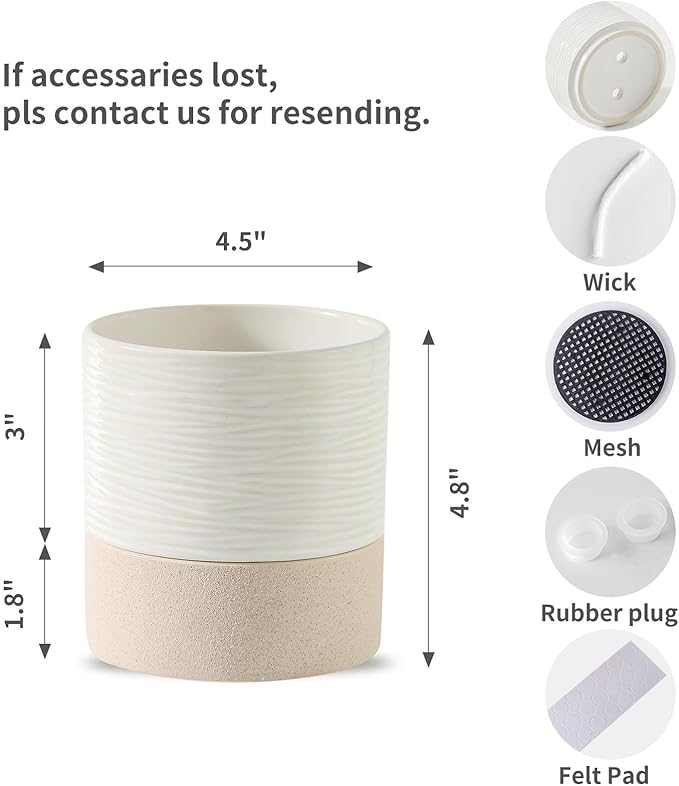 Nihow Self Watering Plant Pot for Indoor Plants: 4.5 Inch Ceramic Planter - Image 2