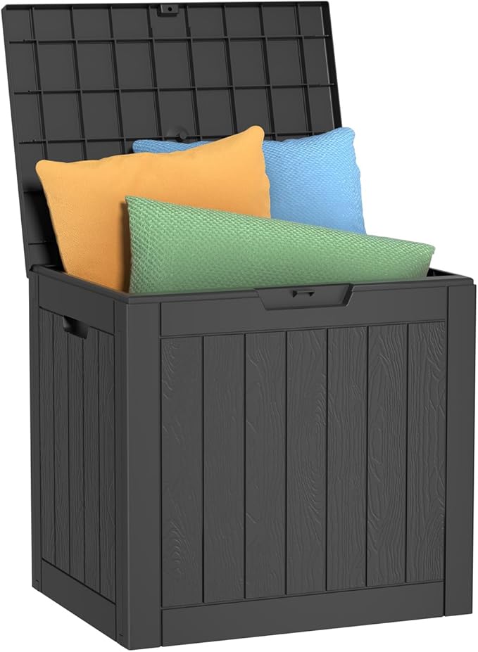 36 Gallon Outdoor Deck Box, Lockable Waterproof Outdoor Storage Boxes by MAIUSCOLI